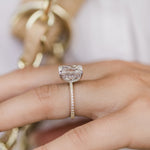 4.60 CT Radiant Solitaire Hidden Halo Moissanite Engagement Ring 4