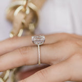 4.60 CT Radiant Solitaire Hidden Halo Moissanite Engagement Ring 4