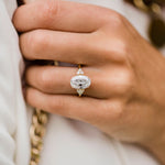 4.0 CT Oval Cluster Moissanite Engagement Ring 4