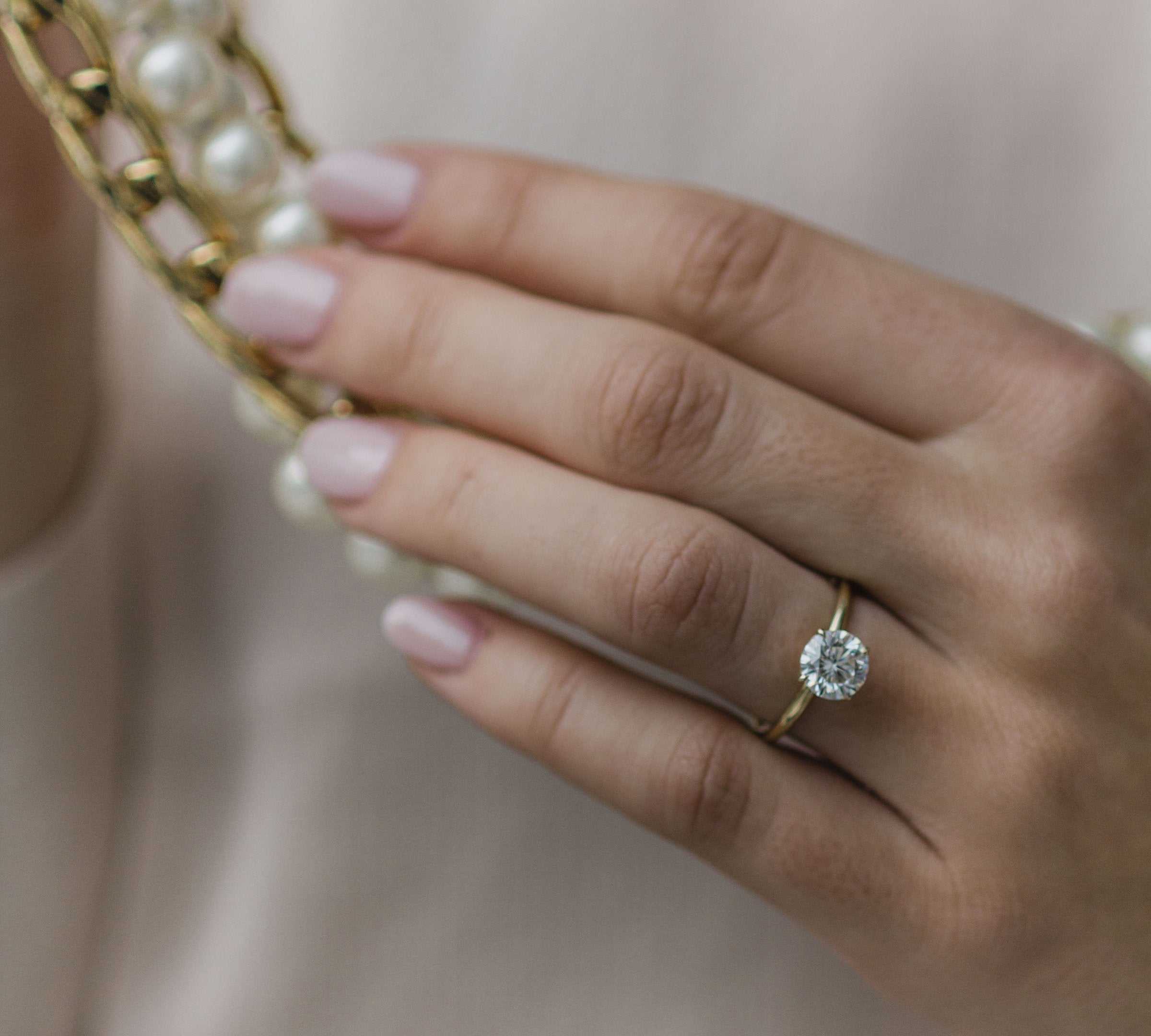 1.25 CT Round Cut Solitaire Moissanite Engagement Ring 2