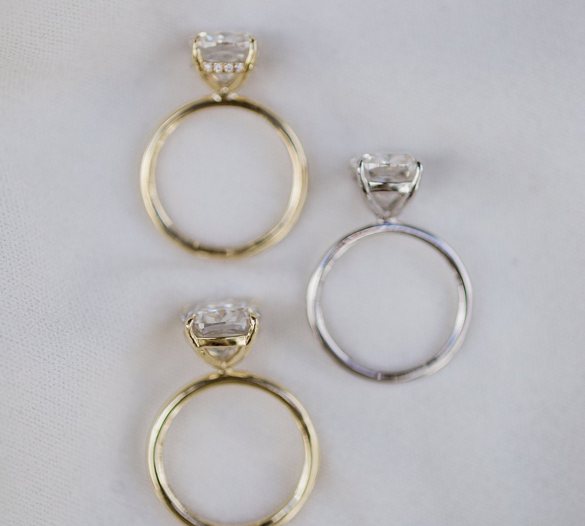 3.0 CT Cushion Solitaire Hidden Halo Moissanite Engagement Ring 2