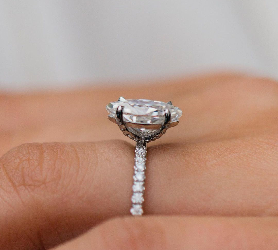 2.0 CT Marquise Solitaire Moissanite Engagement Ring 3