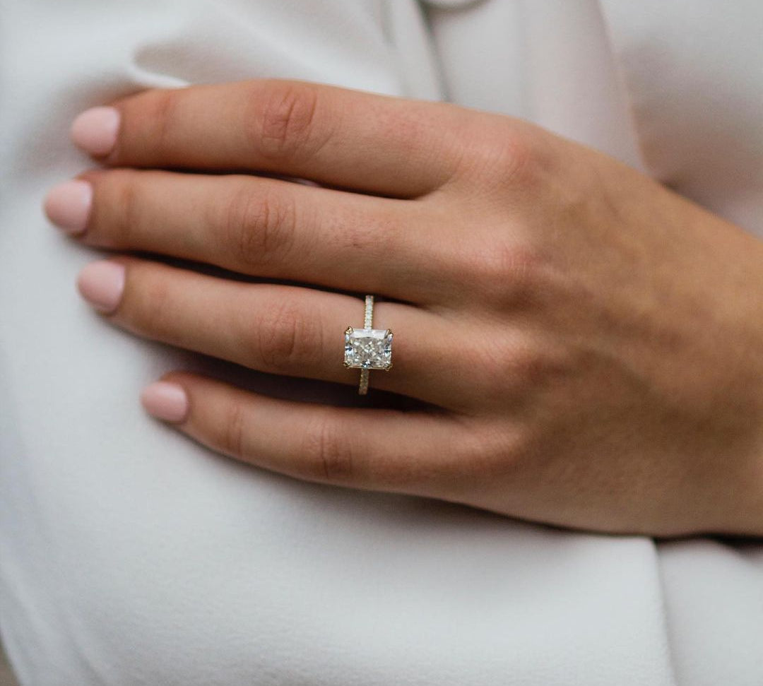 2.40 CT Radiant Solitaire Moissanite Engagement Ring 2