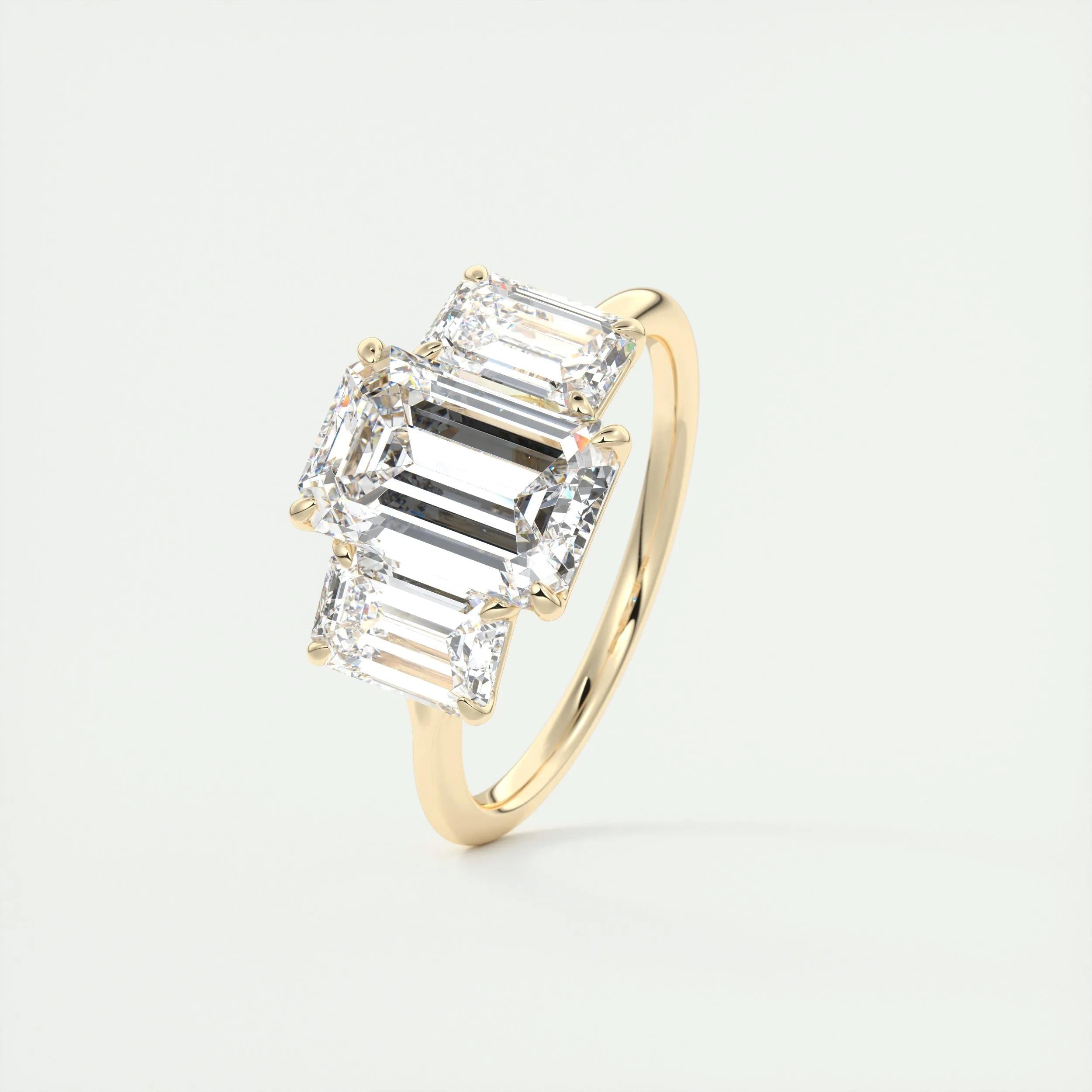 2 CT Emerald Three Stone CVD F/VS1 Diamond Engagement Ring 12