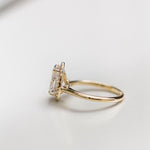 2.35 CT Pear Halo Moissanite Engagement Ring 3