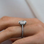3.50 CT Oval Solitaire Hidden Halo Moissanite Engagement Ring 2