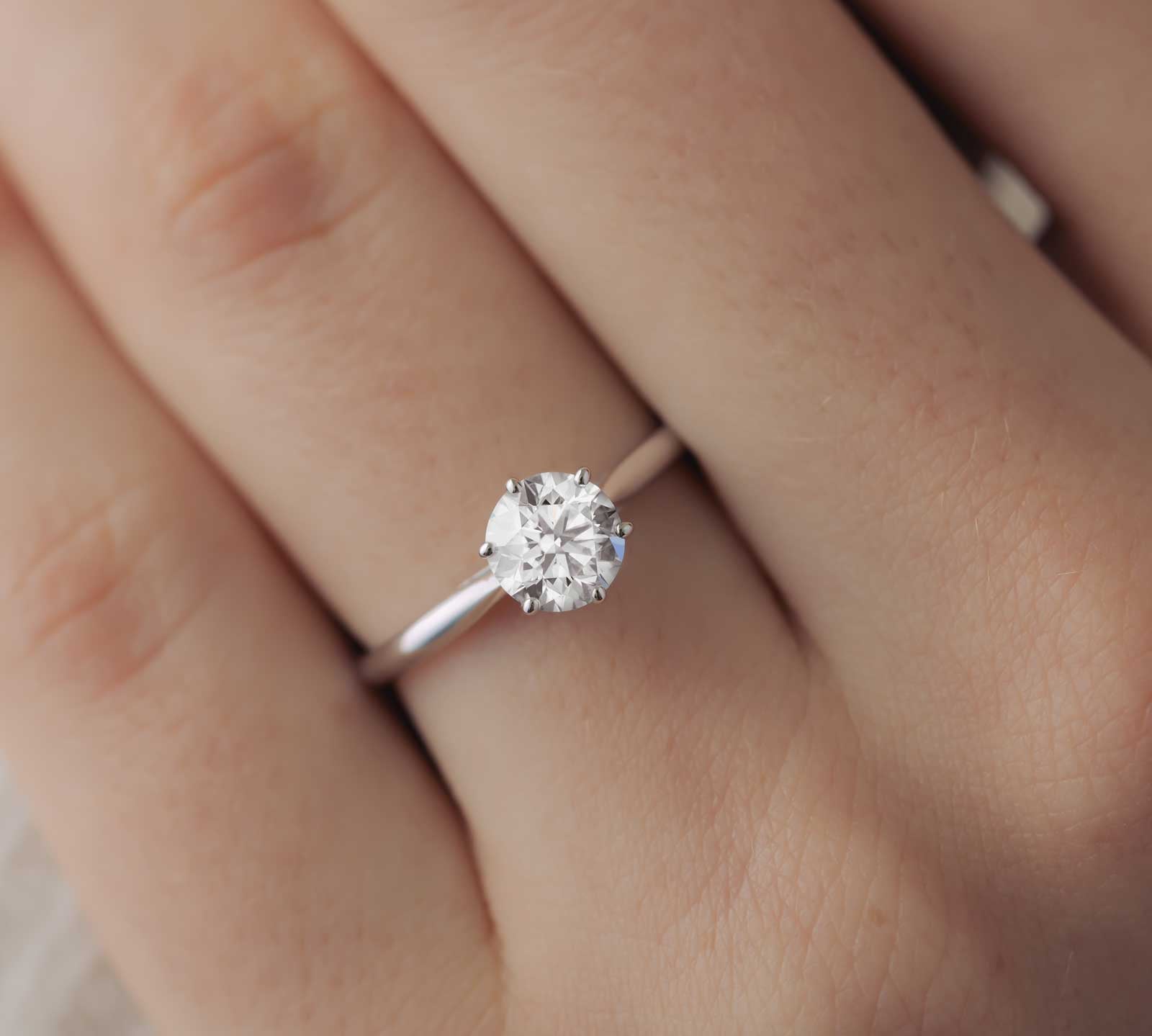 1.0 CT Round Shaped Moissanite Solitaire Engagement Ring 2