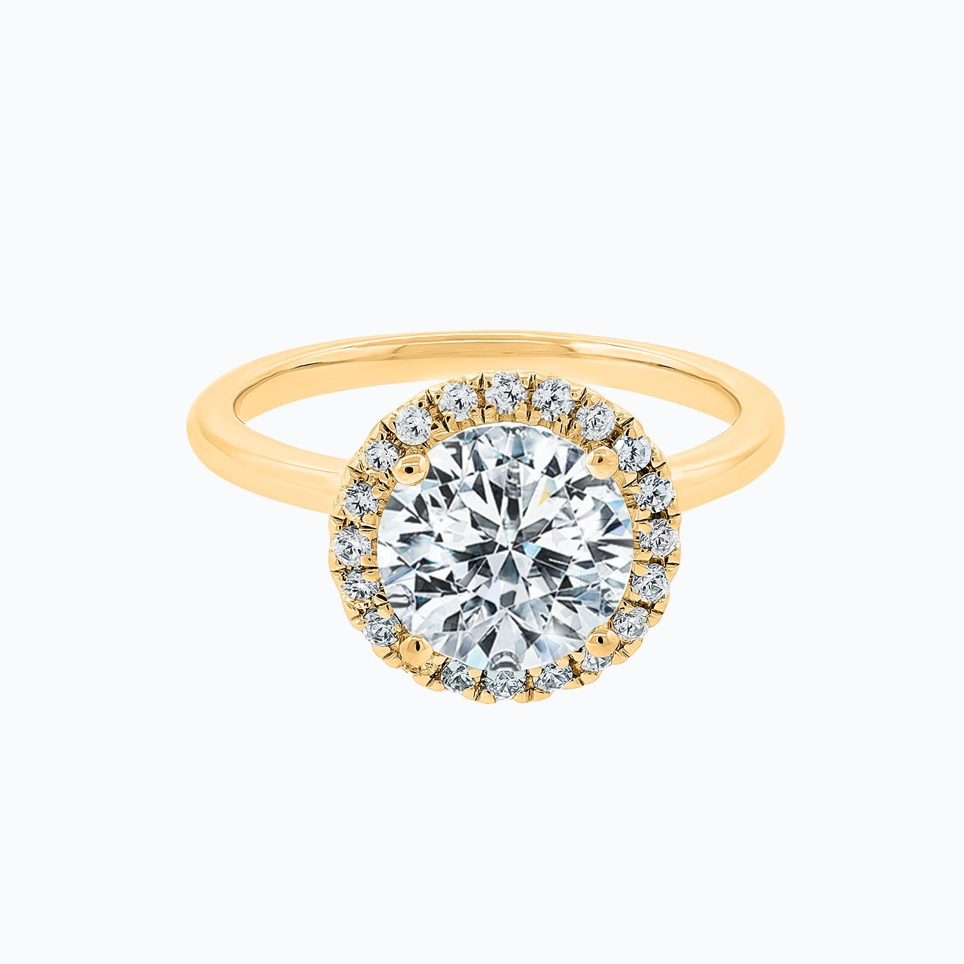 2.0 CT Round Halo CVD F/VS2 Diamond Engagement Ring 4