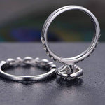 1.0 CT Round Cut Halo Moissanite Bridal Ring Set 5