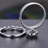 1.0 CT Round Cut Halo Moissanite Bridal Ring Set 5