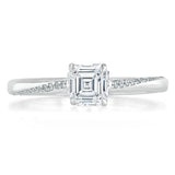0.75 CT Asscher Cut Solitaire Moissanite Engagement Ring 1