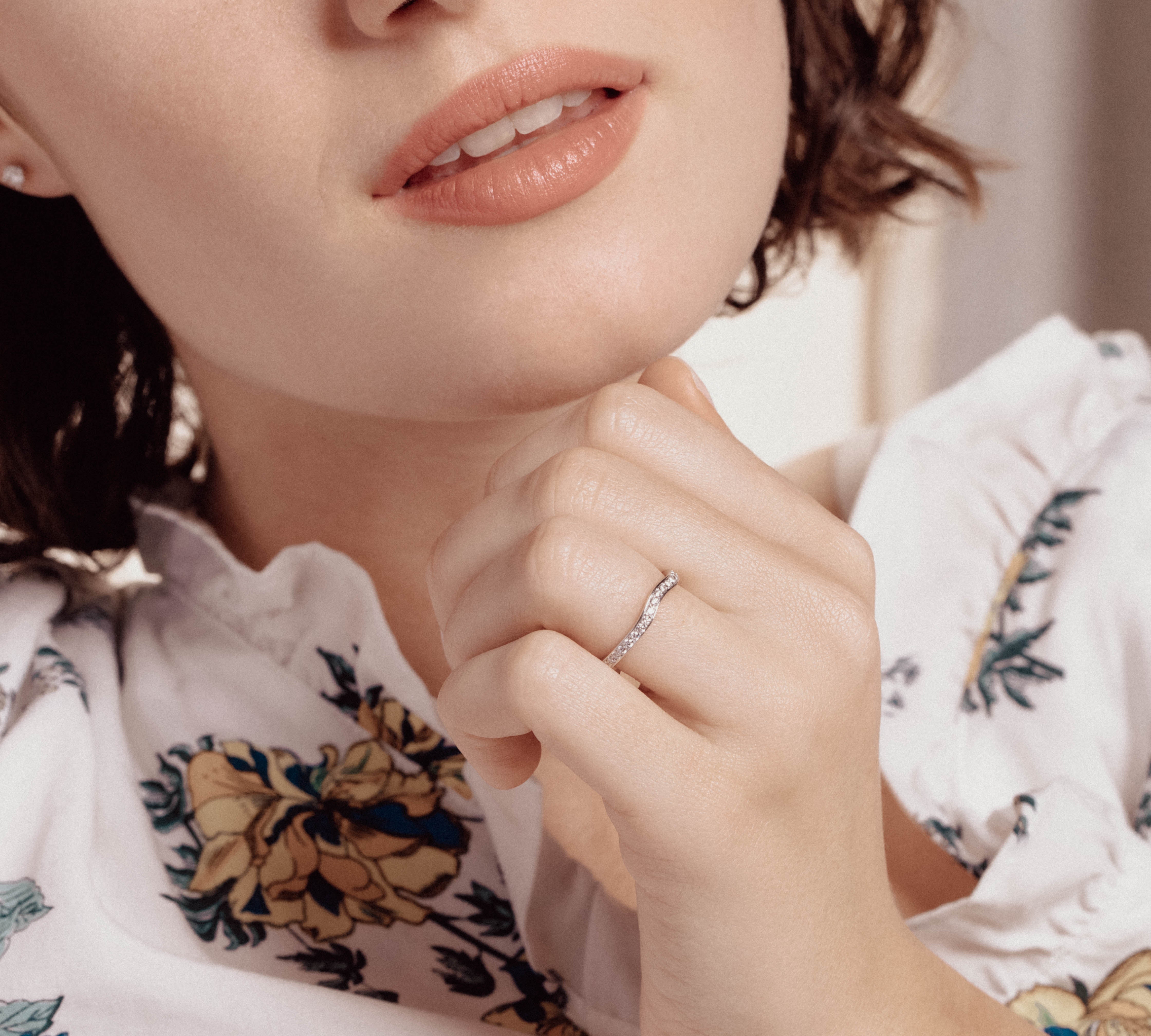 0.32 CT Round Shaped Moissanite Channel Setting Wedding Band 3