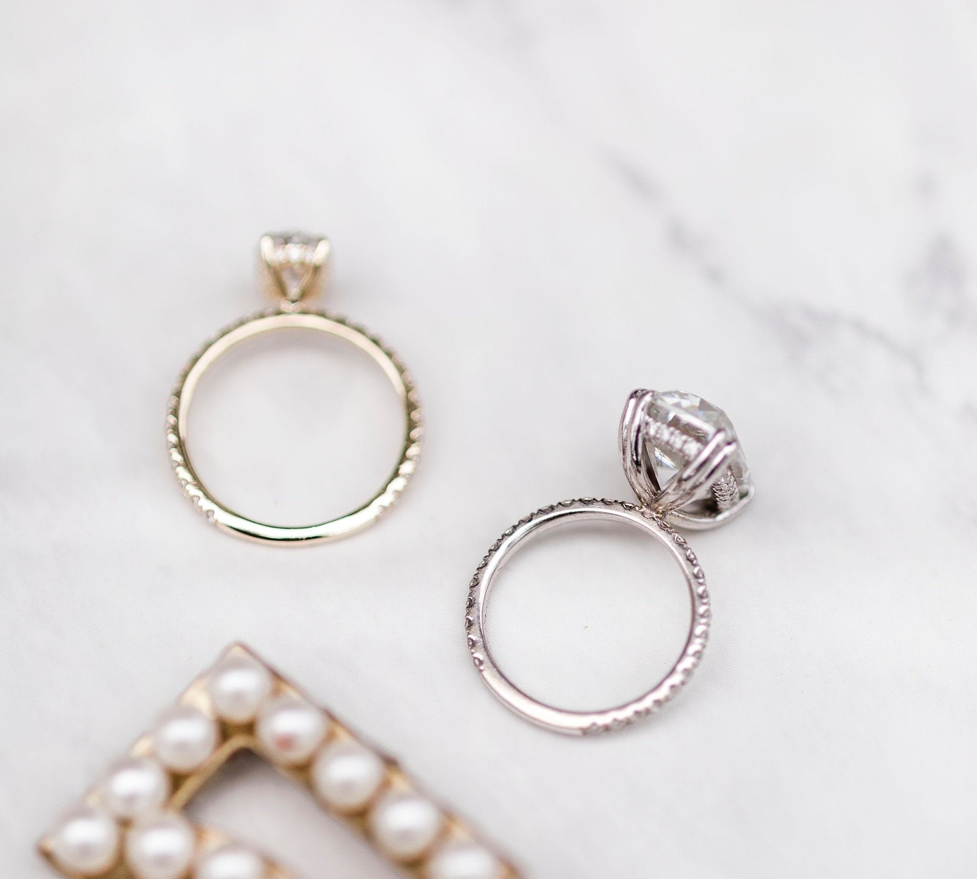 1.85 CT Oval Solitaire Hidden Halo & Pave Moissanite Engagement Ring 3