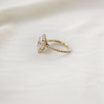 1.75 CT Marquise Cut Halo & Pave Moissanite Engagement Ring 4