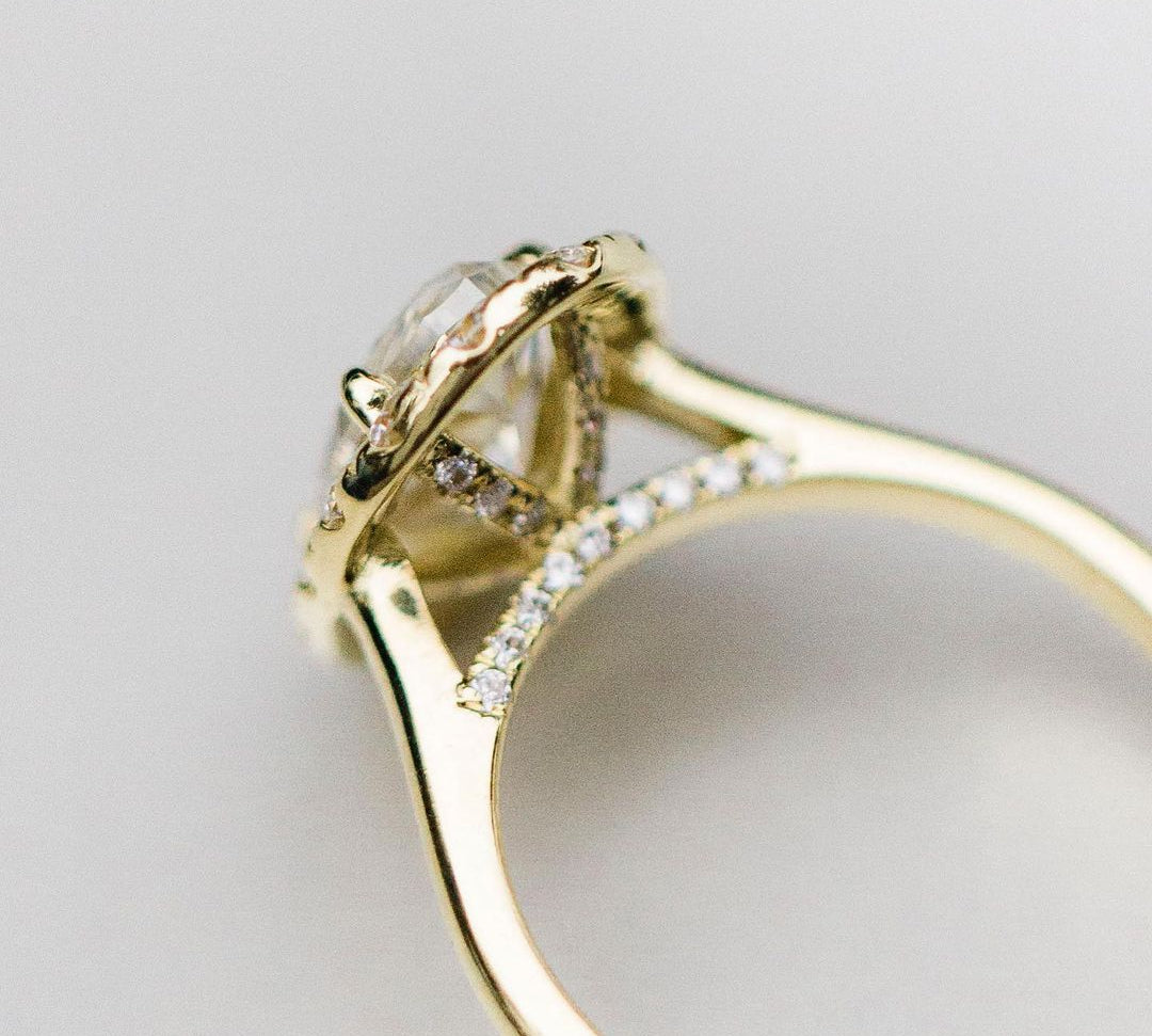 3.80 CT Oval Cut Halo Style Moissanite Engagement Ring 3