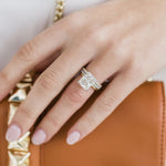 4.20 CT Crushed Ice Radiant Solitaire Hidden Halo Moissanite Engagement Ring 3