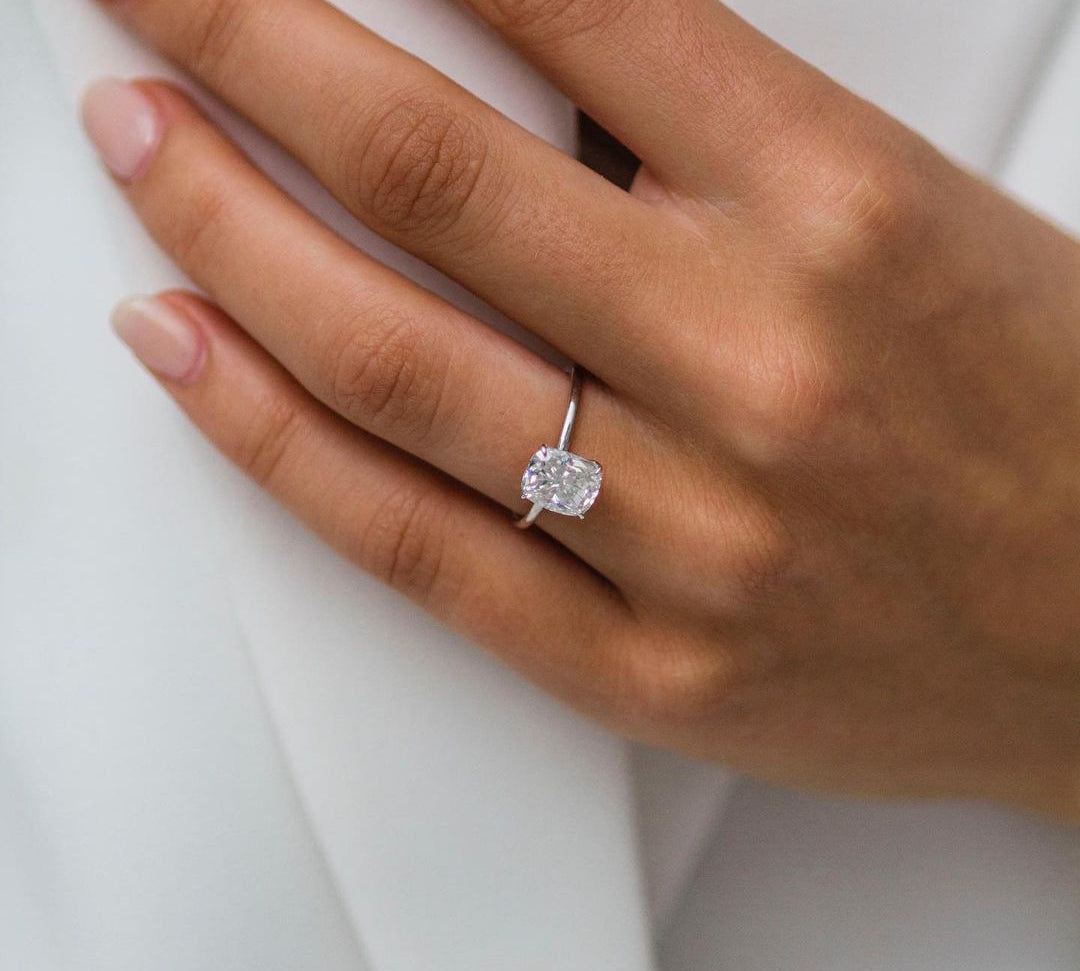 1.80 CT Cushion Cut Solitaire Moissanite Engagement Ring 2