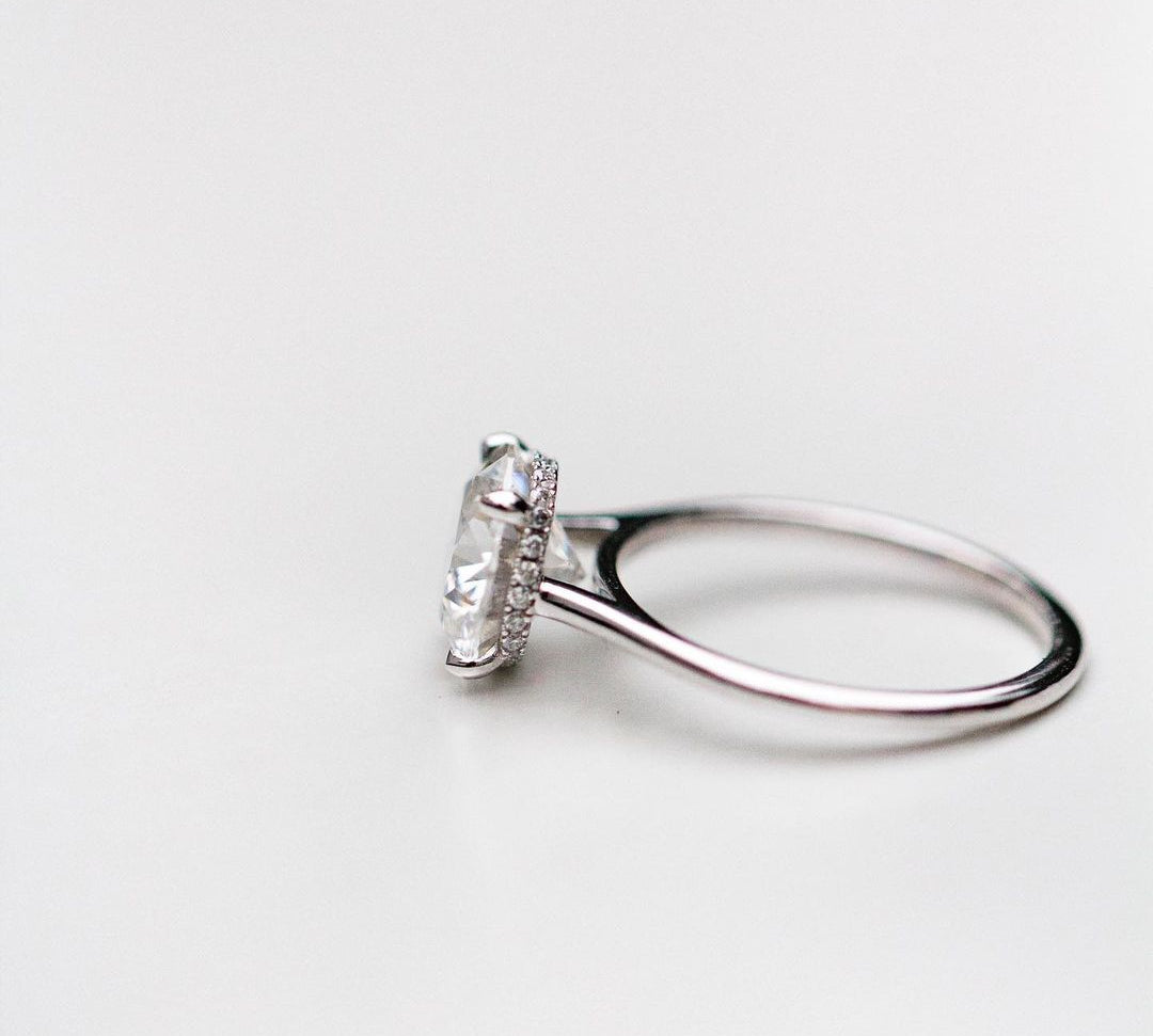 2.75 CT Round Hidden Halo Moissanite Engagement Ring 3