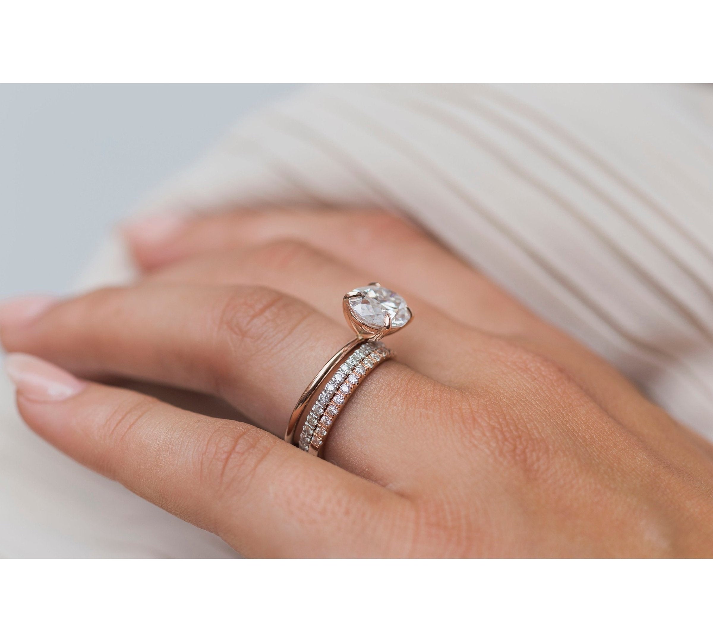 3.50 CT Oval Solitaire Moissanite Engagement Ring 3