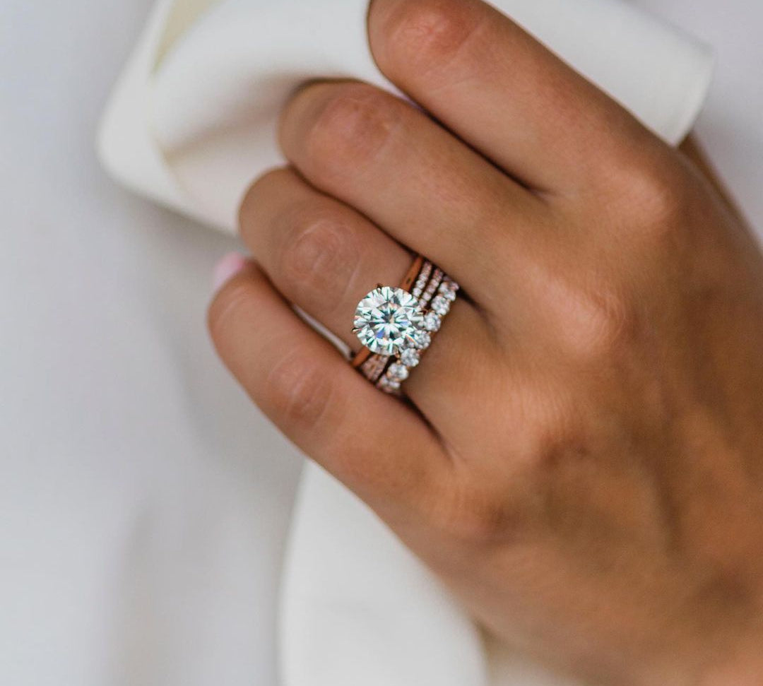 3.10 CT Round Solitaire Moissanite Engagement Ring 3