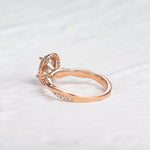 1.33 CT Oval Cut Halo Twisted Pave Moissanite Engagement Ring 6