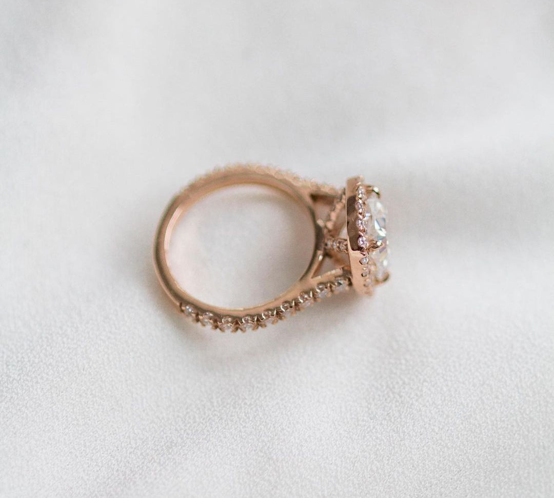 2.30 CT Cushion Halo Moissanite Engagement Ring 3