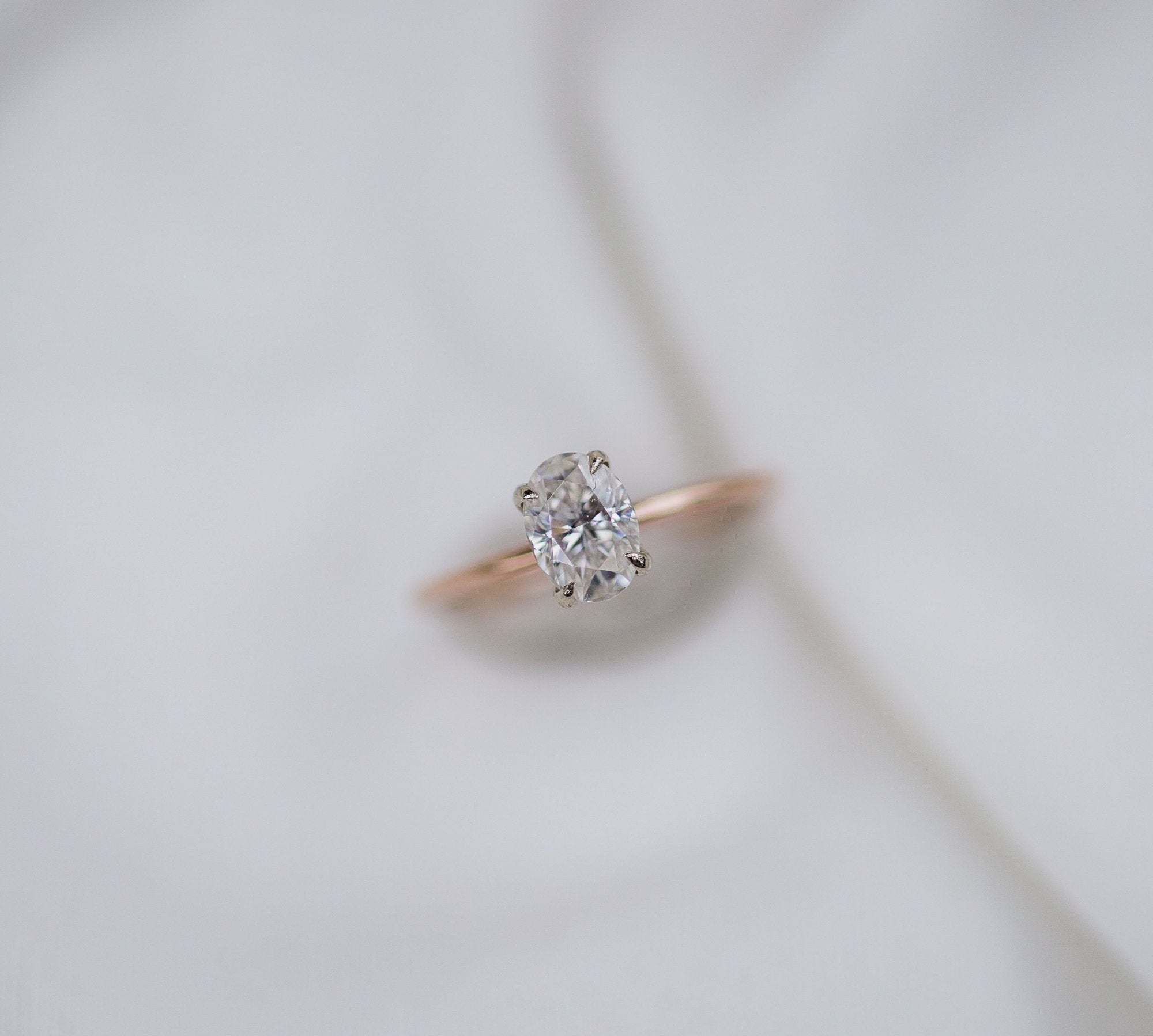 1.33 CT Oval Cut Solitaire Hidden Halo Moissanite Engagement Ring 3