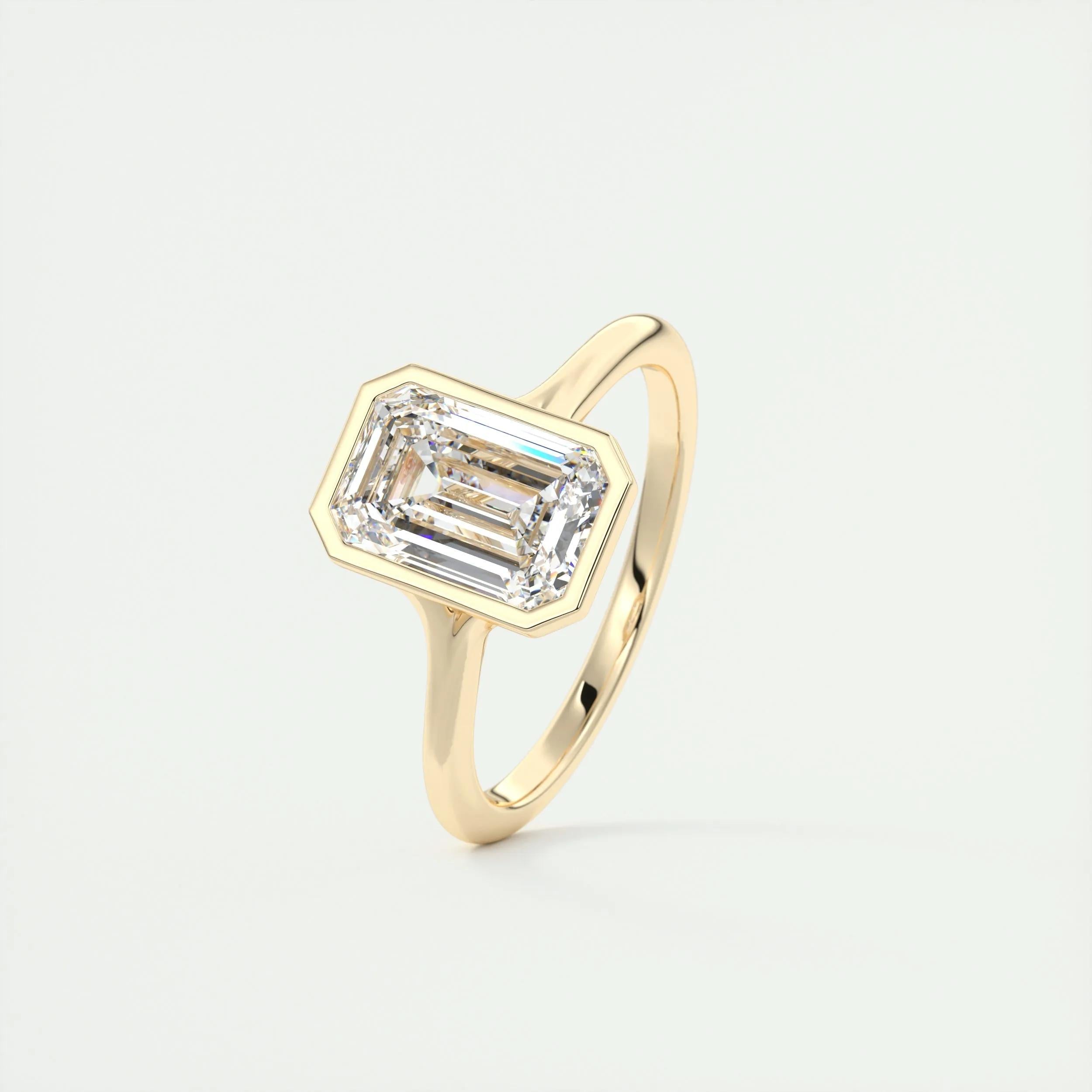 2 CT Emerald Bezel CVD F/VS1 Diamond Engagement Ring 11