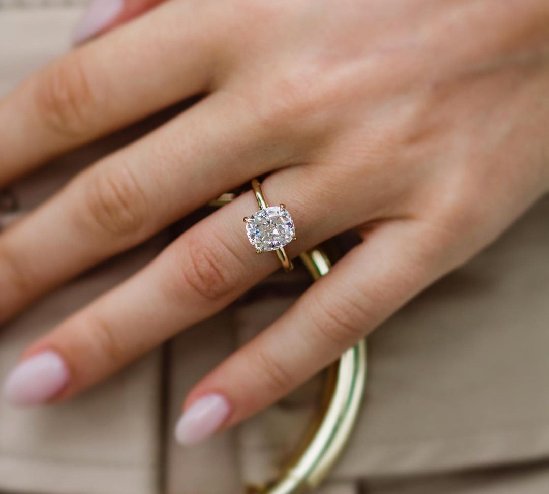 2.80 CT Cushion Solitaire Moissanite Engagement Ring 1