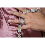 5.0 CT Cushion Solitaire Hidden Halo & Pave Moissanite Engagement Ring 6