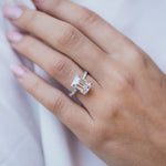 4.30 CT Emerald Solitaire Hidden Halo & Pave Moissanite Engagement Ring 4