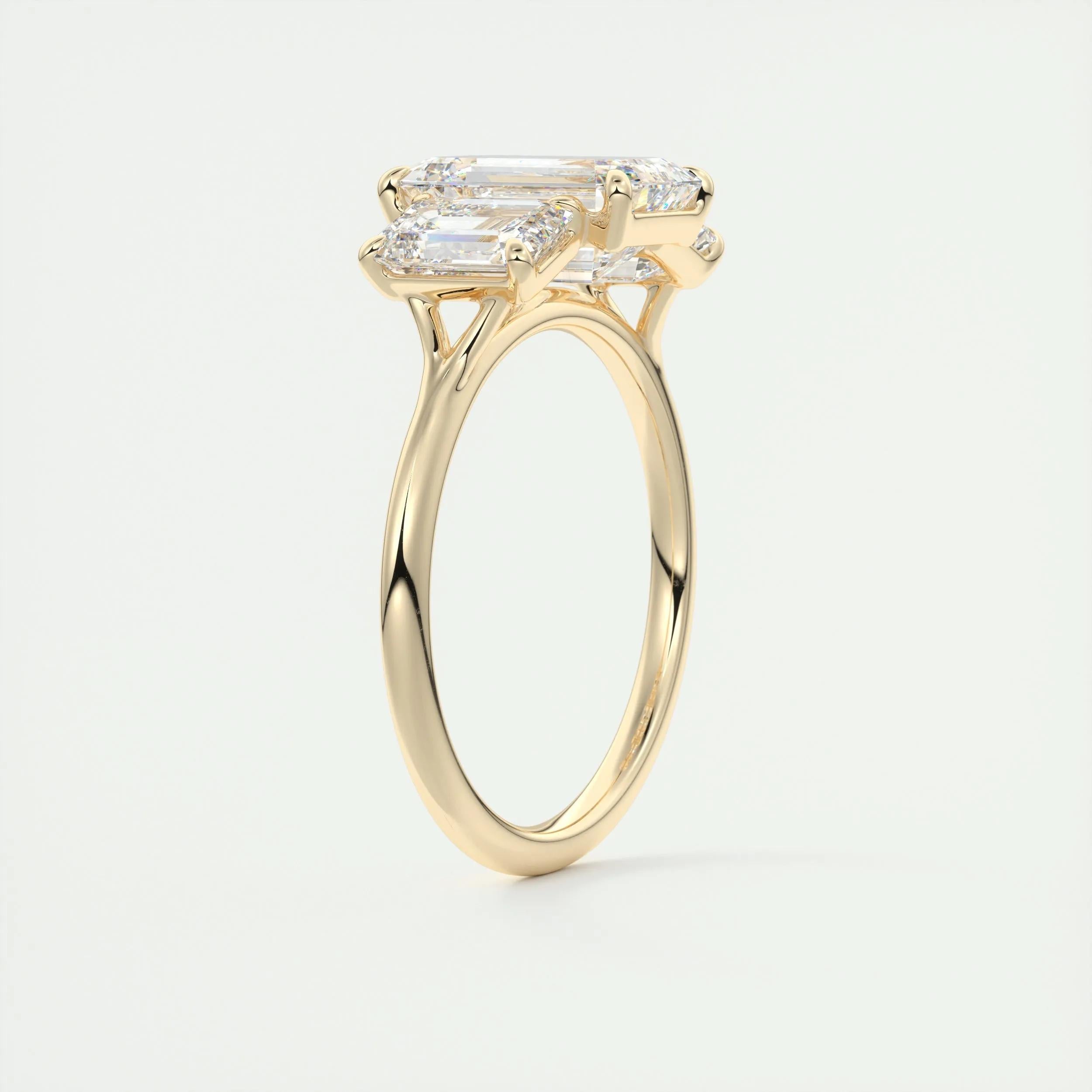 2 CT Emerald Three Stone CVD F/VS1 Diamond Engagement Ring 14