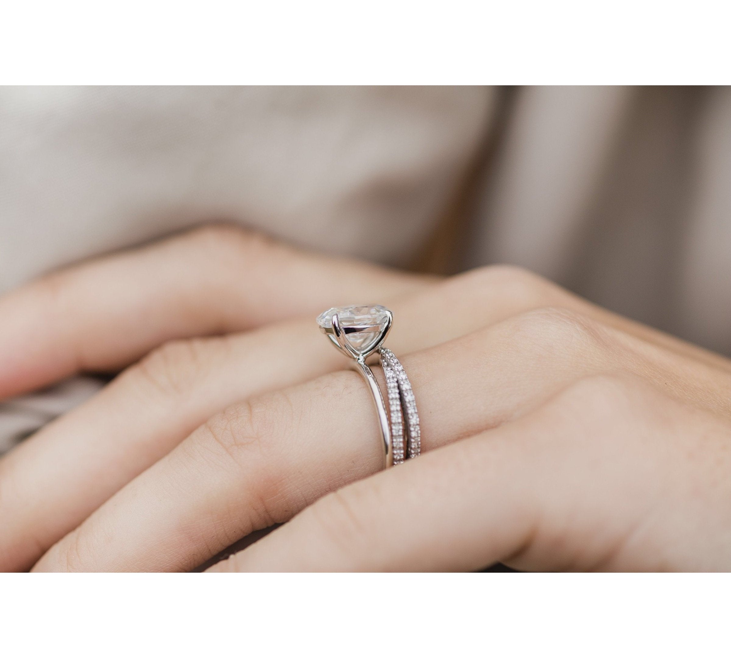 2.70 CT Oval Solitaire Moissanite Engagement Ring 3