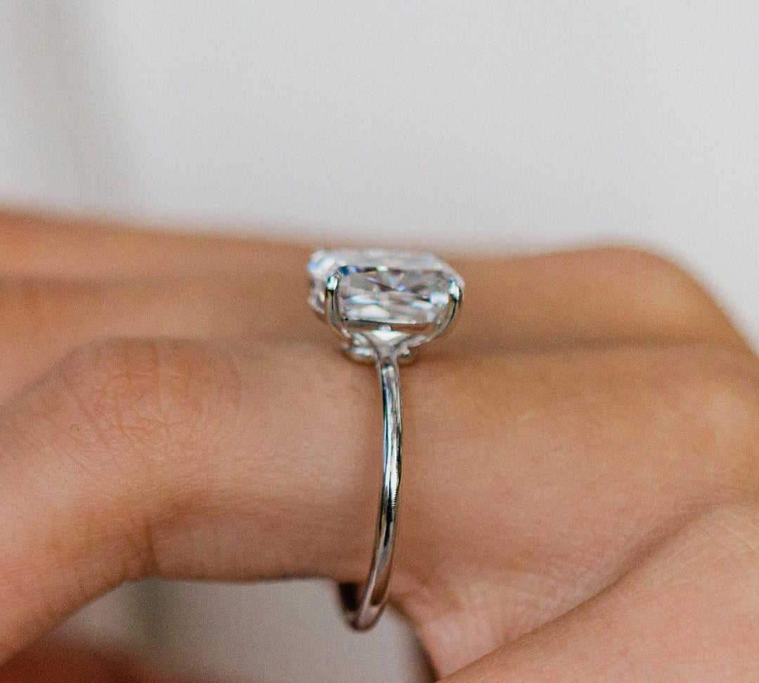 4.55 CT Cushion Cut Solitaire Moissanite Engagement Ring 2