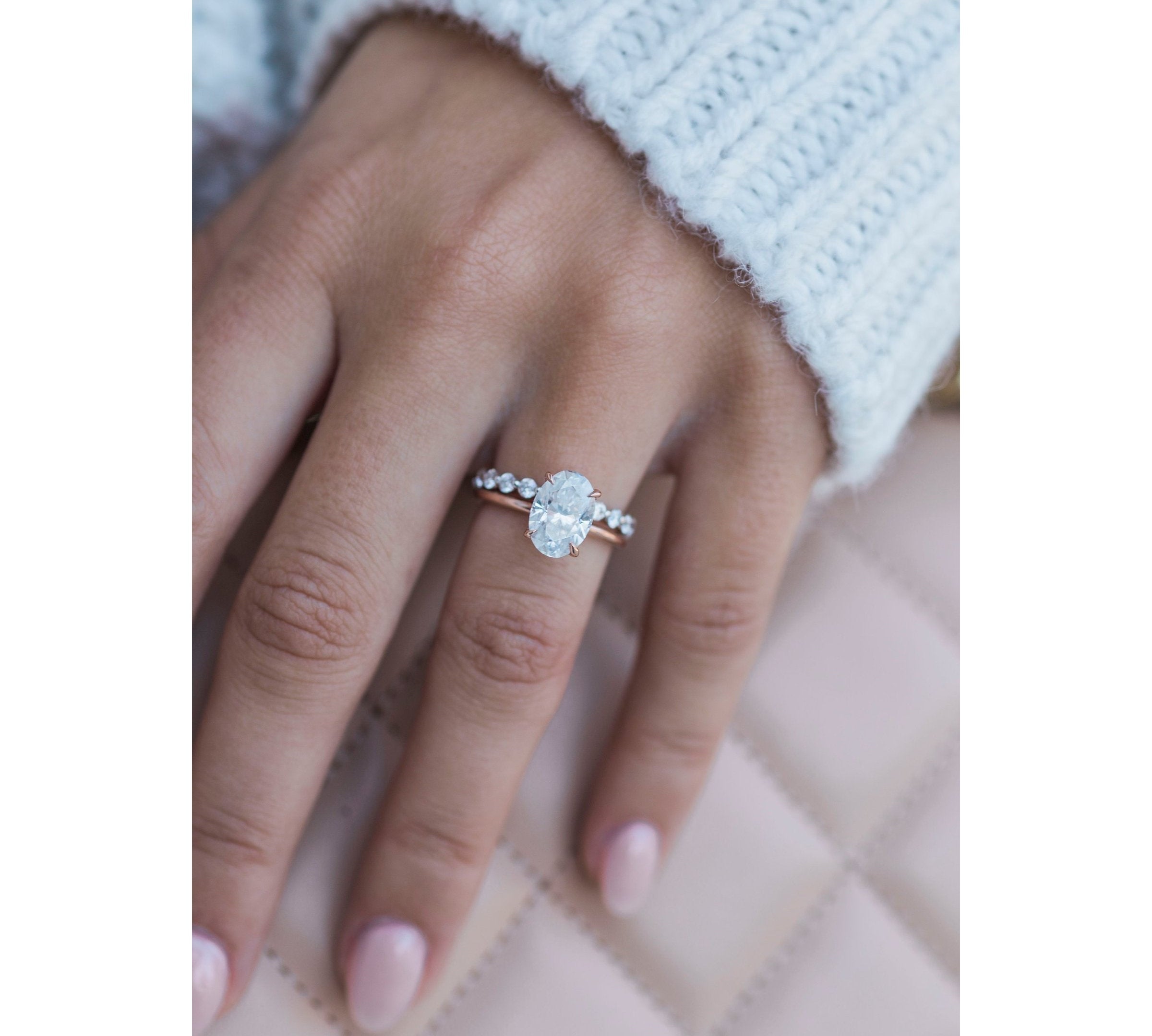 2.70 CT Oval Solitaire Moissanite Engagement Ring 3