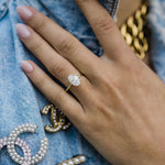 2.70 CT Oval Solitaire Hidden Halo Moissanite Engagement Ring 4