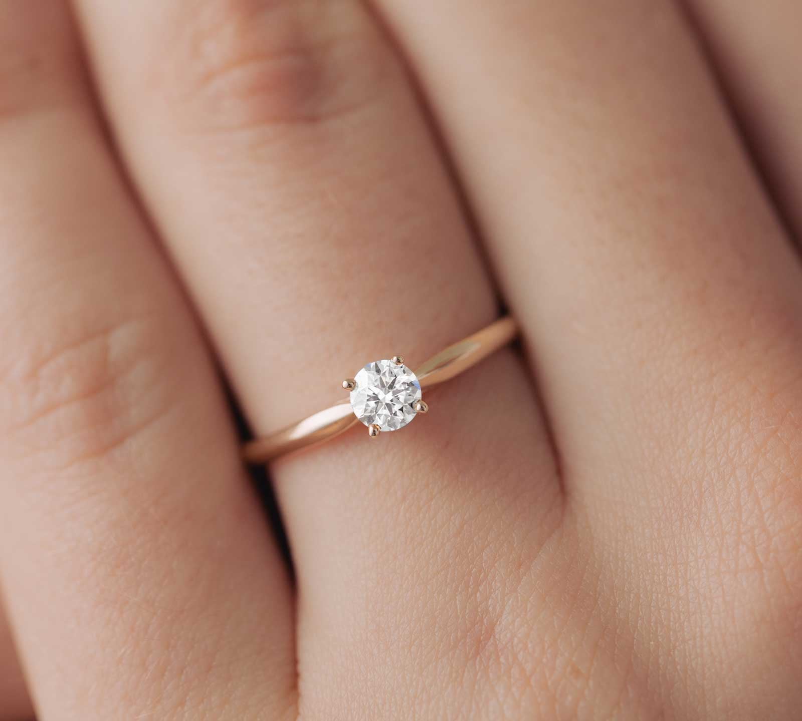 0.30 CT Round Shaped Moissanite Solitaire Engagement Ring 2