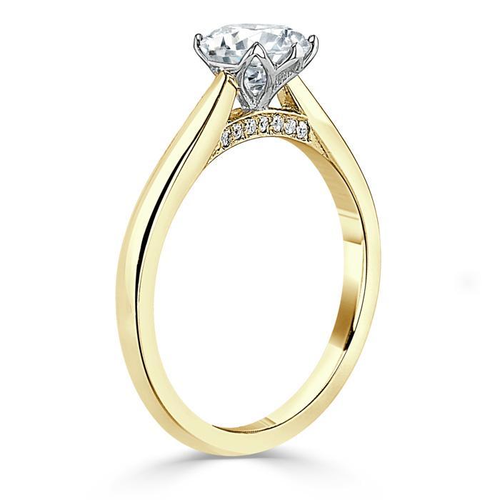 0.75 CT Round Cut Solitaire Moissanite Engagement Ring 6