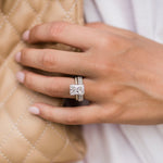 4.60 CT Radiant Solitaire Hidden Halo Moissanite Engagement Ring 3