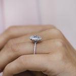 4.0 CT Oval Solitaire Pave Moissanite Engagement Ring 3