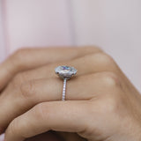 4.0 CT Oval Solitaire Pave Moissanite Engagement Ring 3