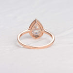 1.25 CT Pear Cut Halo Pave Moissanite Engagement Ring 16