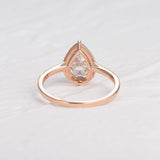 1.25 CT Pear Cut Halo Pave Moissanite Engagement Ring 16