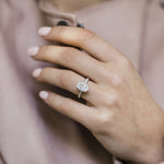 3.0 CT Oval Solitaire Hidden Halo & Pave Moissanite Engagement Ring 7