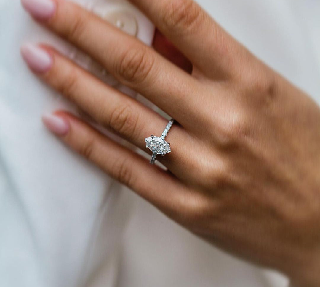 2.0 CT Marquise Solitaire Moissanite Engagement Ring 1