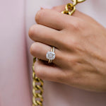 3.0 CT Cushion Solitaire Hidden Halo Moissanite Engagement Ring 5