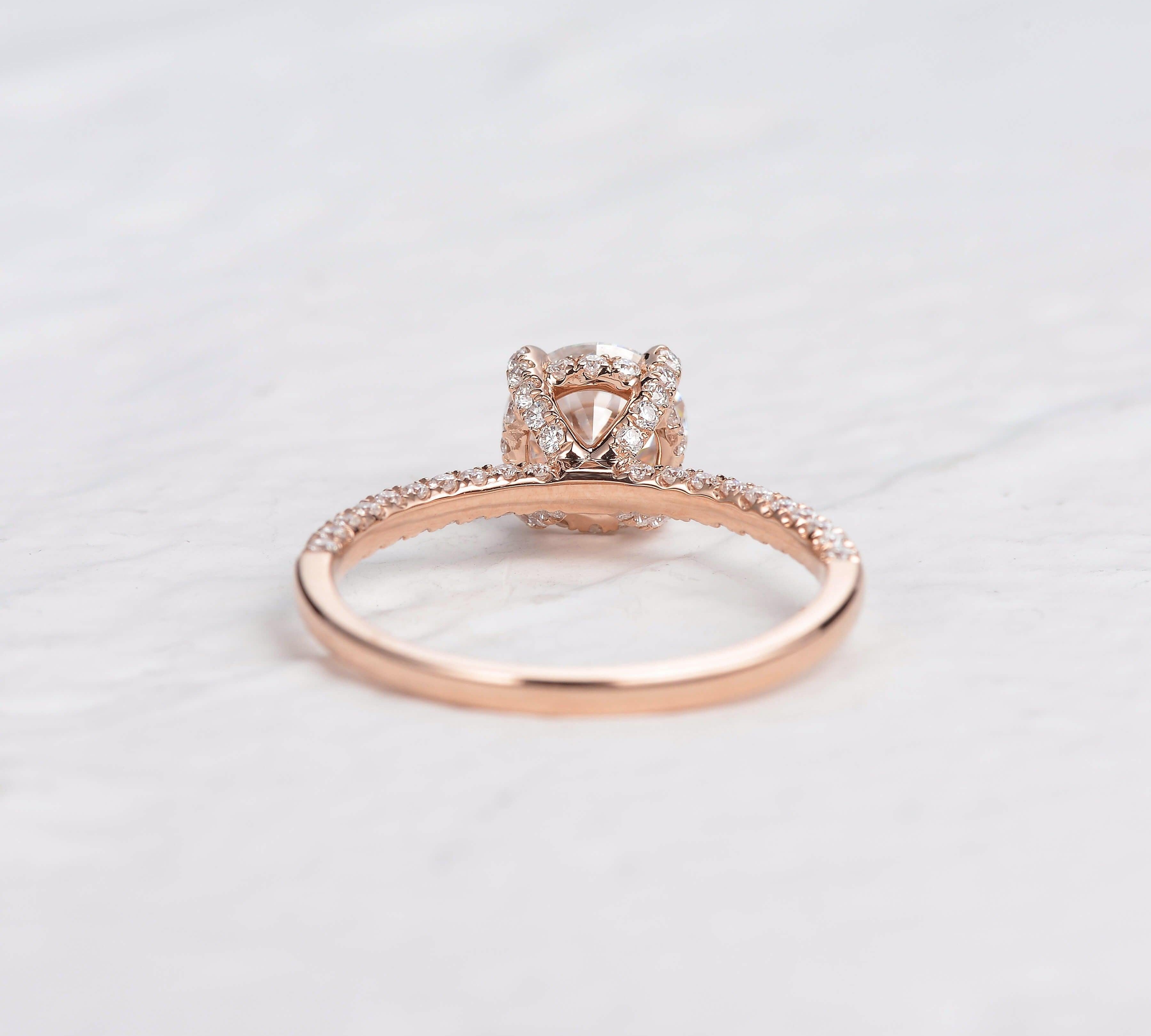 3.2 CT Round Cut Solitaire Pave Moissanite Engagement Ring 2