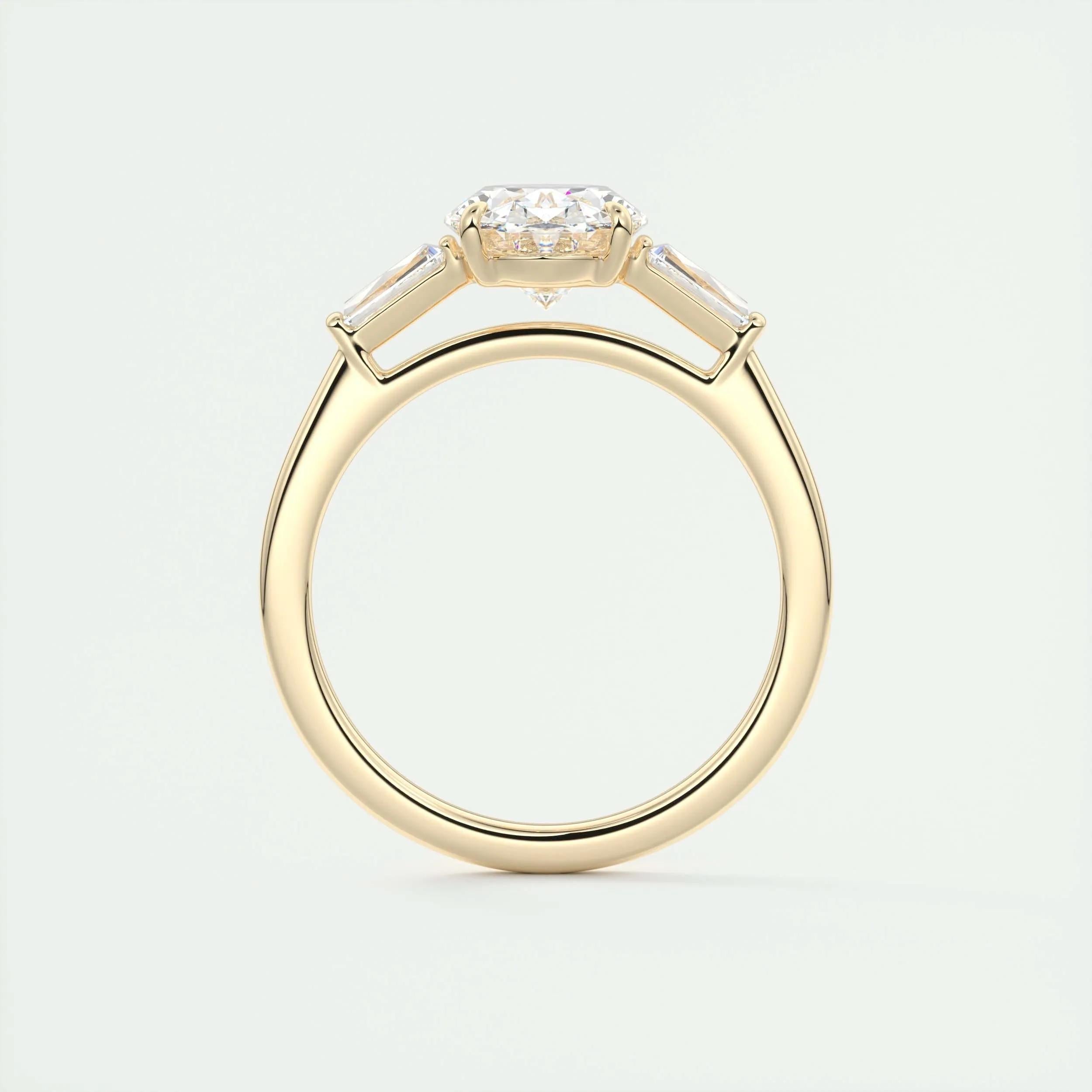 2 CT Oval Three Stone CVD F/VS1 Diamond Engagement Ring 14