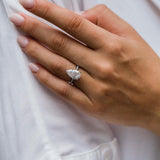 4.10 CT Pear Solitaire Pave Moissanite Engagement Ring 3