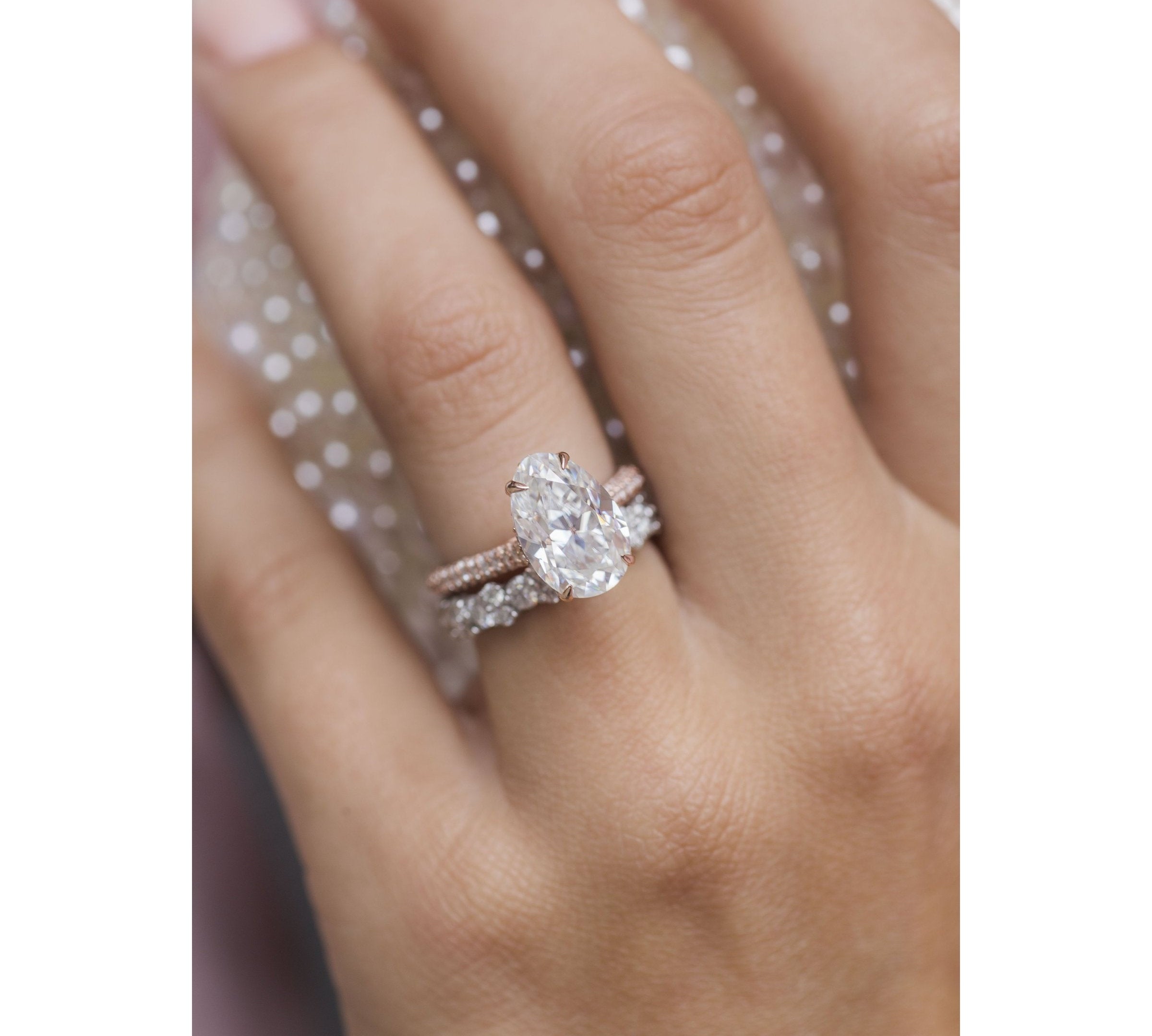 3.20 CT Pear Solitaire Hidden Halo & Pave Moissanite Engagement Ring 3